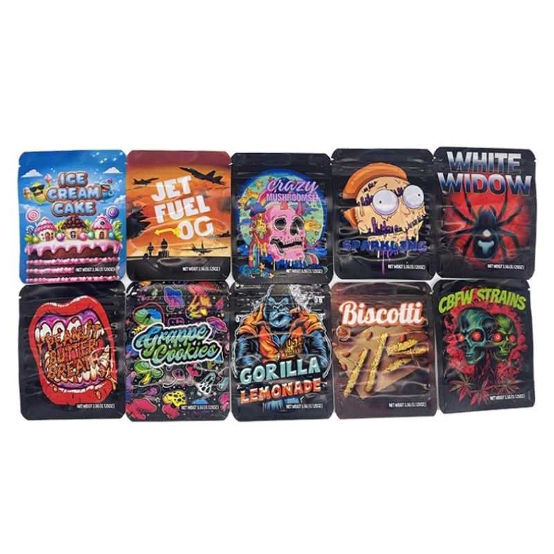 Ice Cream Cake Mylar Bags | 3.5g Resealable Weed Packaging